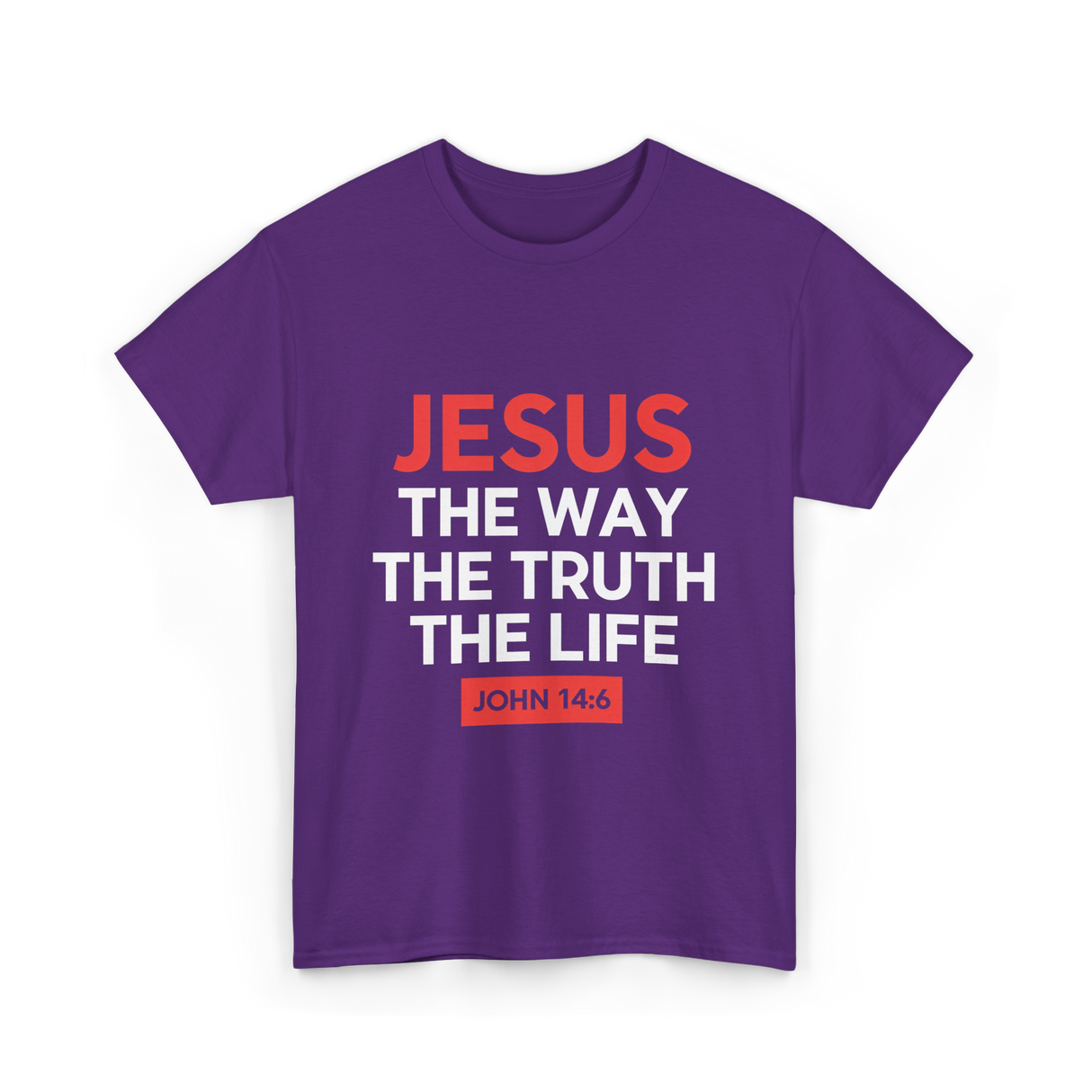 Jesus The Way Truth Life Christian T-Shirt - Purple