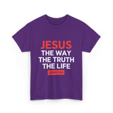 Jesus The Way Truth Life Christian T-Shirt - Purple