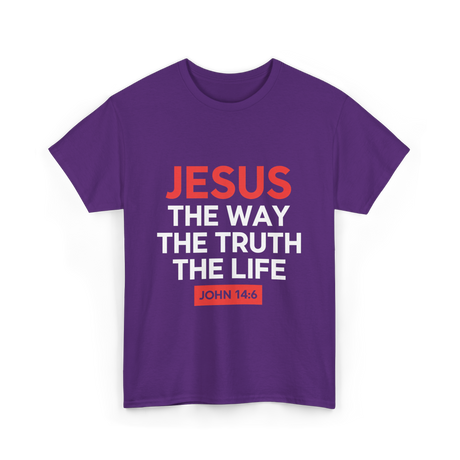 Jesus The Way Truth Life Christian T-Shirt - Purple