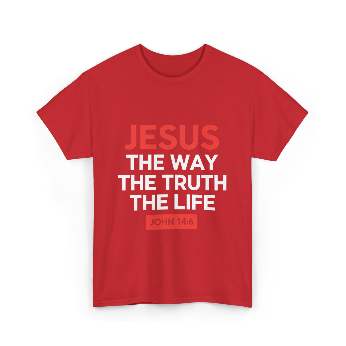 Jesus The Way Truth Life Christian T-Shirt - Red