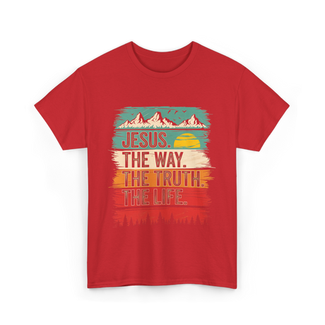 Jesus The Way Truth Life Christian T-Shirt - Red