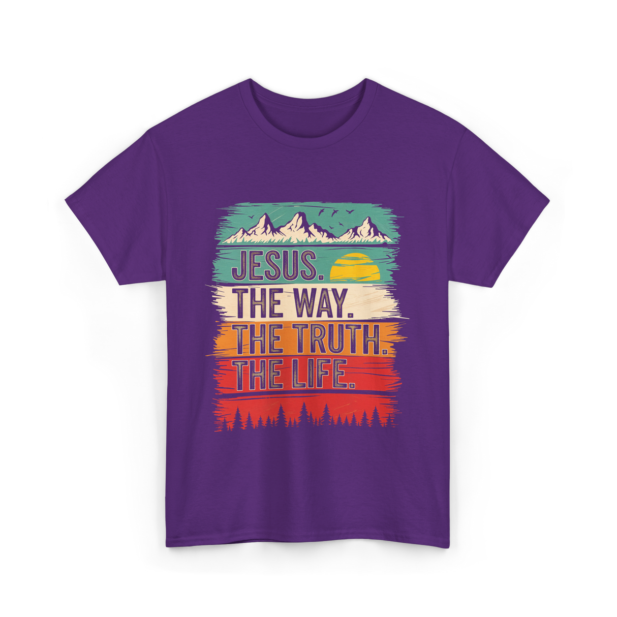 Jesus The Way Truth Life Christian T-Shirt - Purple