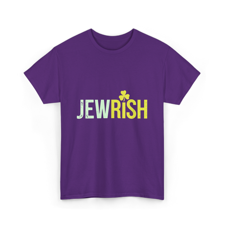 Jewrish Shamrock St Patrick's Day T-Shirt - Purple