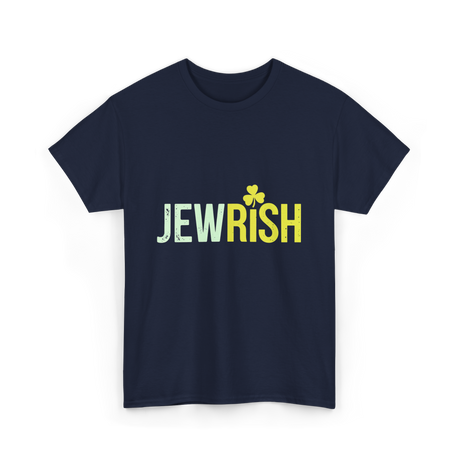 Jewrish Shamrock St Patrick's Day T-Shirt - Navy