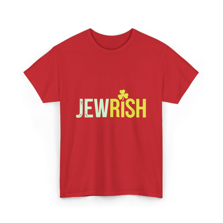 Jewrish Shamrock St Patrick's Day T-Shirt - Red