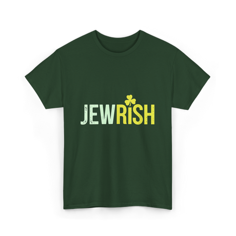 Jewrish Shamrock St Patrick's Day T-Shirt - Forest Green