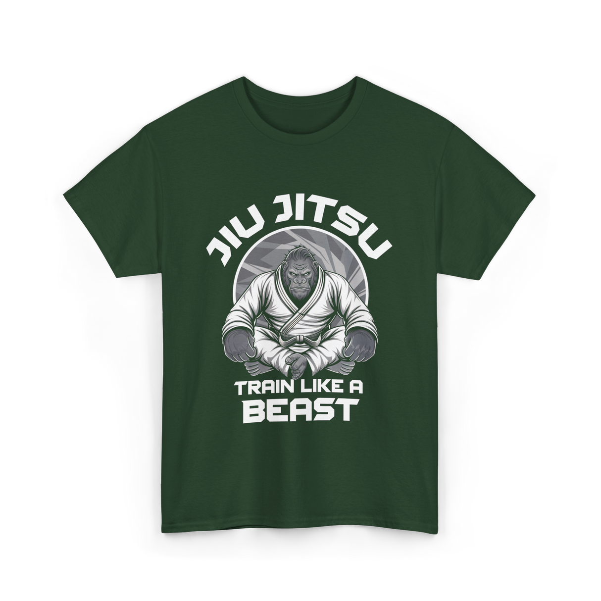 Jiu Jitsu Train Like A Beast T-Shirt - Forest Green