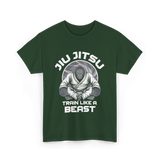 Jiu Jitsu Train Like A Beast T-Shirt - Forest Green