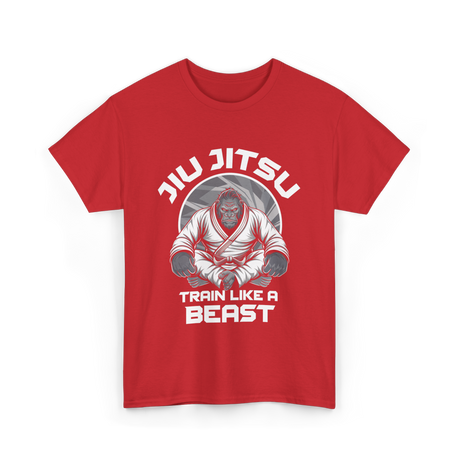 Jiu Jitsu Train Like A Beast T-Shirt - Red