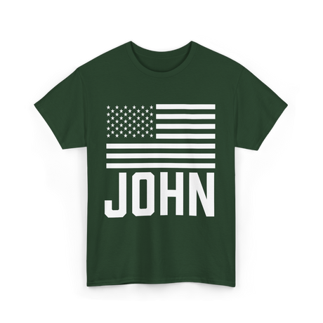 John Personalized Birthday Celebration T-Shirt - Forest Green