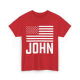 John Personalized Birthday Celebration T-Shirt - Red