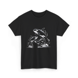 Jumping Orcas Orca Whales T-Shirt - Black