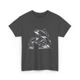 Jumping Orcas Orca Whales T-Shirt - Dark Heather