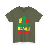 Juneteenth Celebrating Black Freedom T-Shirt - Military Green