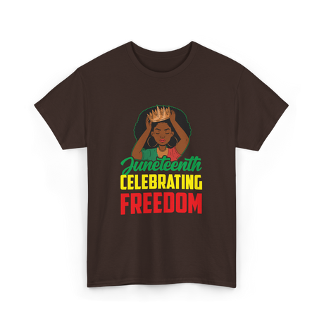 Juneteenth Celebrating Freedom Awareness T-Shirt - Dark Chocolate
