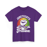 Juneteenth Celebrating Freedom Black T-Shirt - Purple