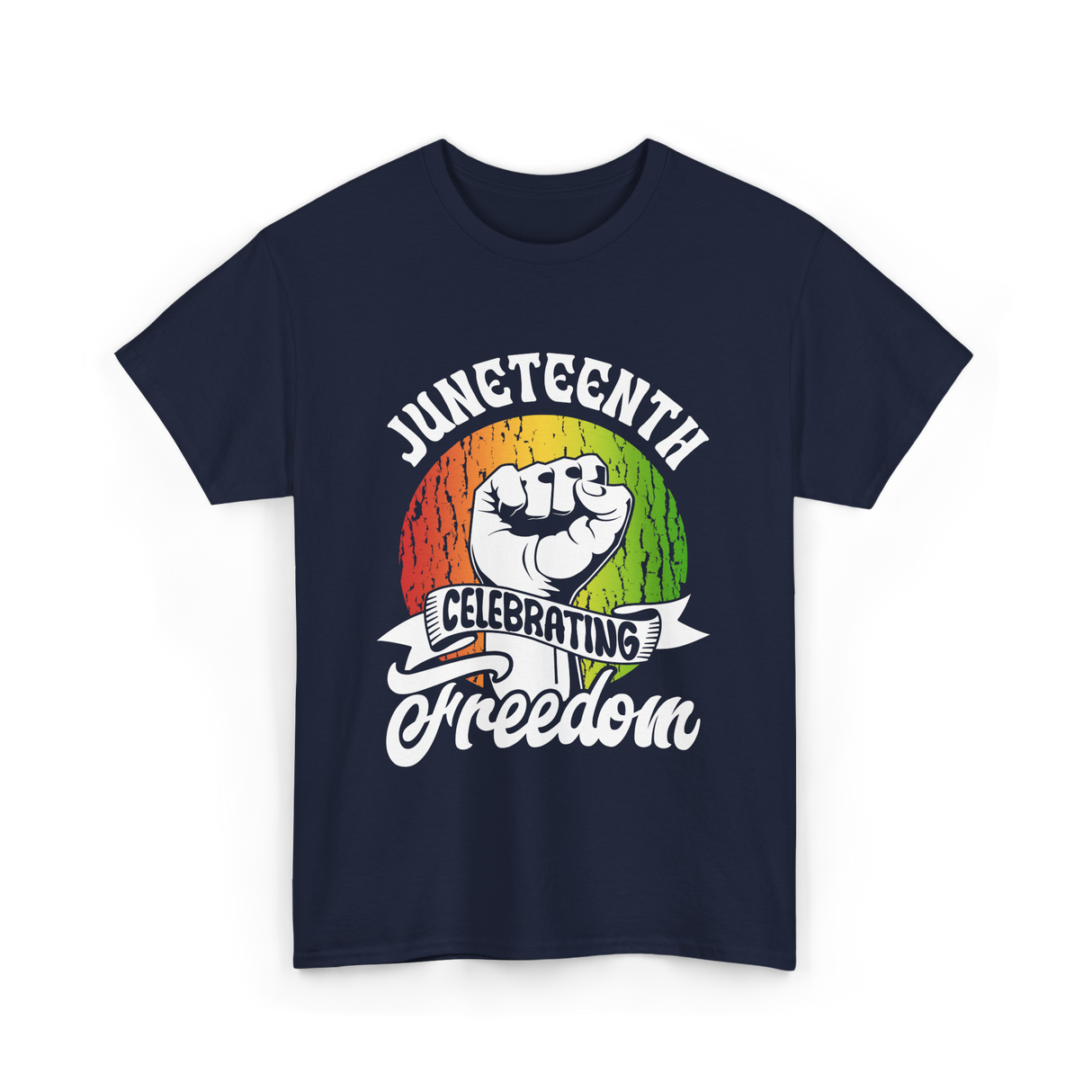 Juneteenth Celebrating Freedom Black T-Shirt - Navy