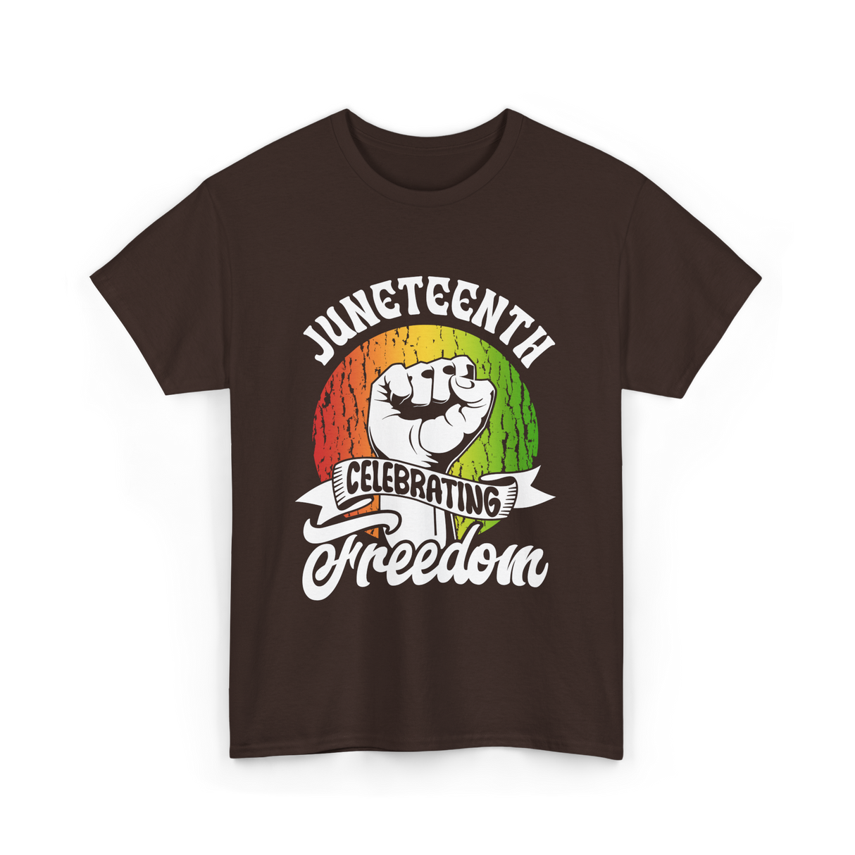 Juneteenth Celebrating Freedom Black T-Shirt - Dark Chocolate