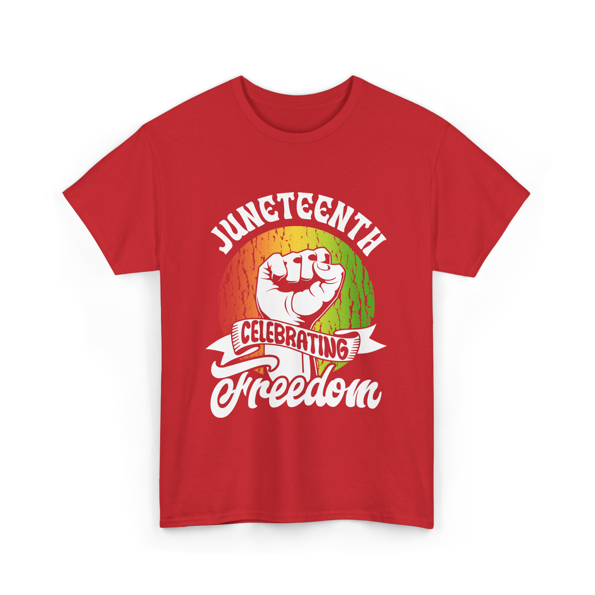 Juneteenth Celebrating Freedom Black T-Shirt - Red