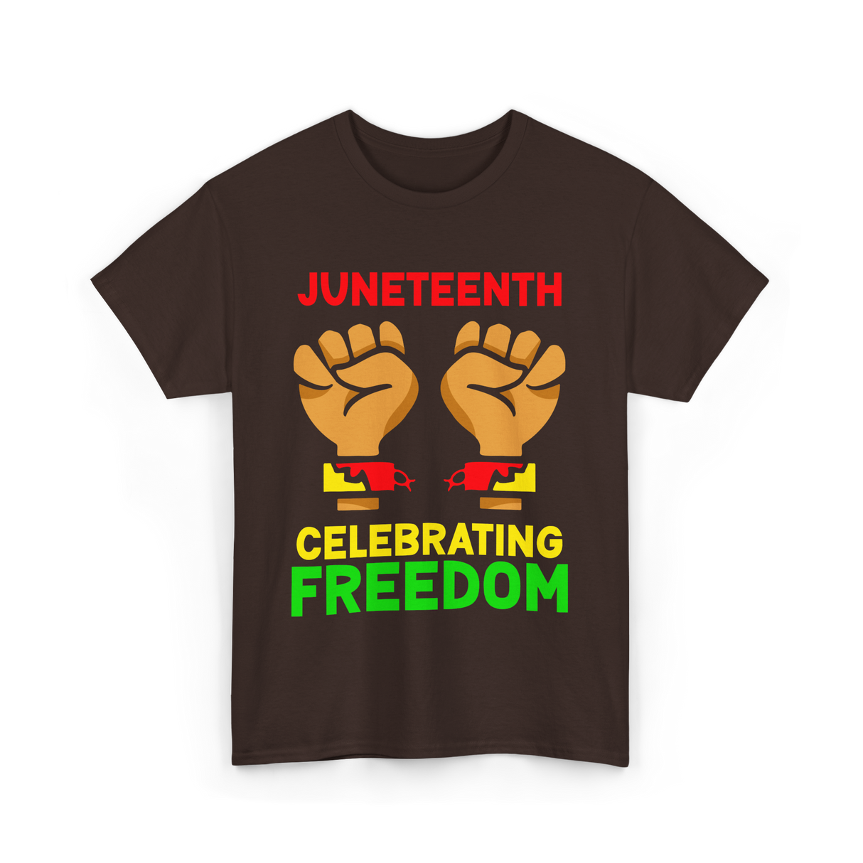 Juneteenth Celebrating Freedom T-Shirt - Dark Chocolate