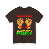 Juneteenth Celebrating Freedom T-Shirt - Dark Chocolate