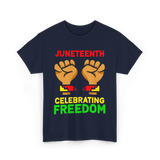 Juneteenth Celebrating Freedom T-Shirt - Navy