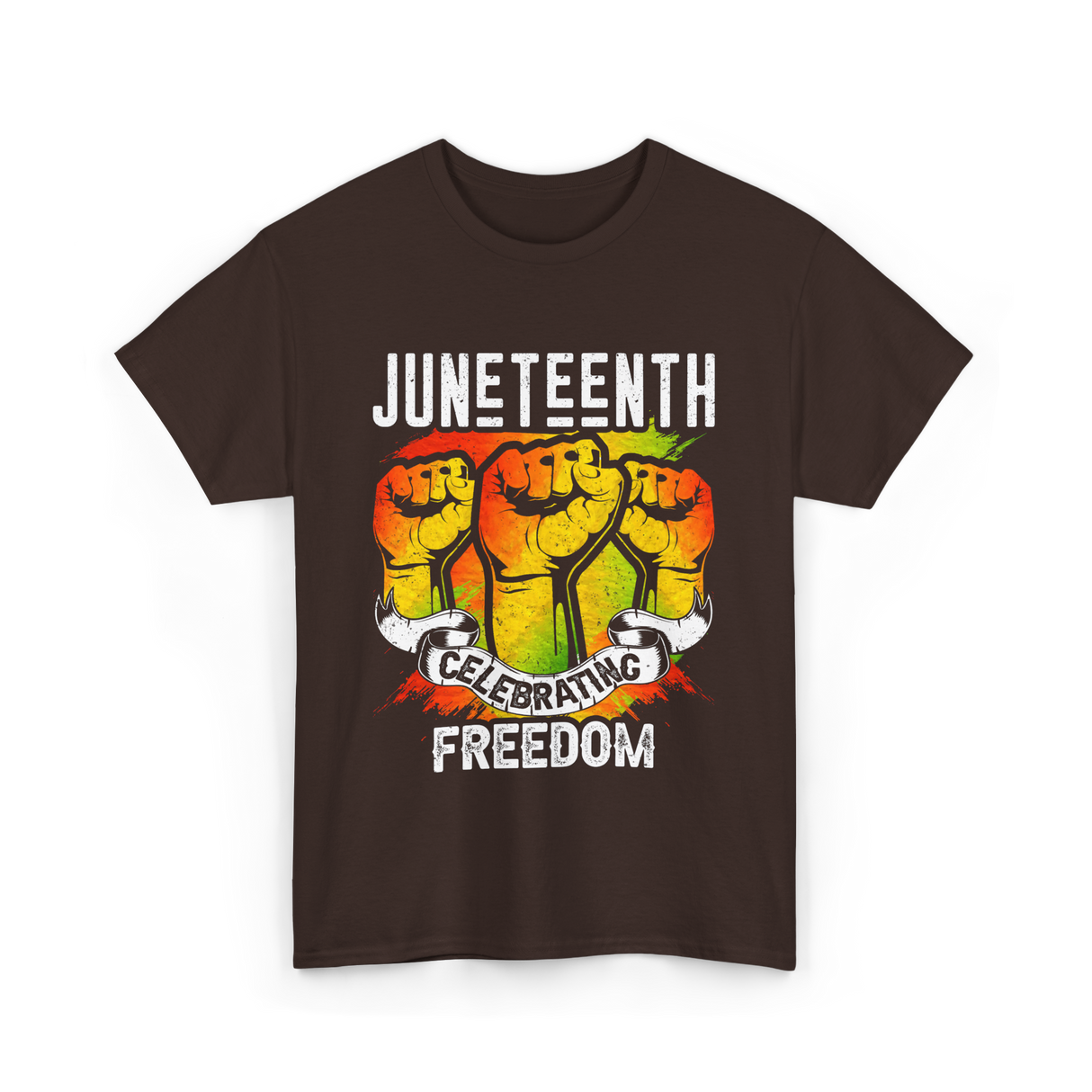 Juneteenth Celebrating Freedom T-Shirt - Dark Chocolate