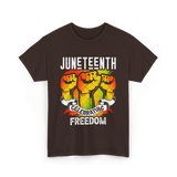 Juneteenth Celebrating Freedom T-Shirt - Dark Chocolate