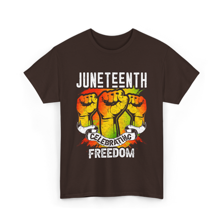 Juneteenth Celebrating Freedom T-Shirt - Dark Chocolate