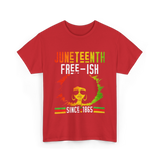 Juneteenth Free-Ish Black History T-Shirt - Red