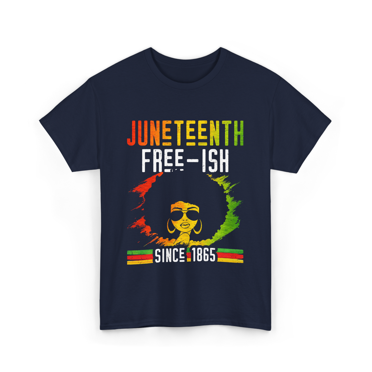 Juneteenth Free-Ish Black History T-Shirt - Navy