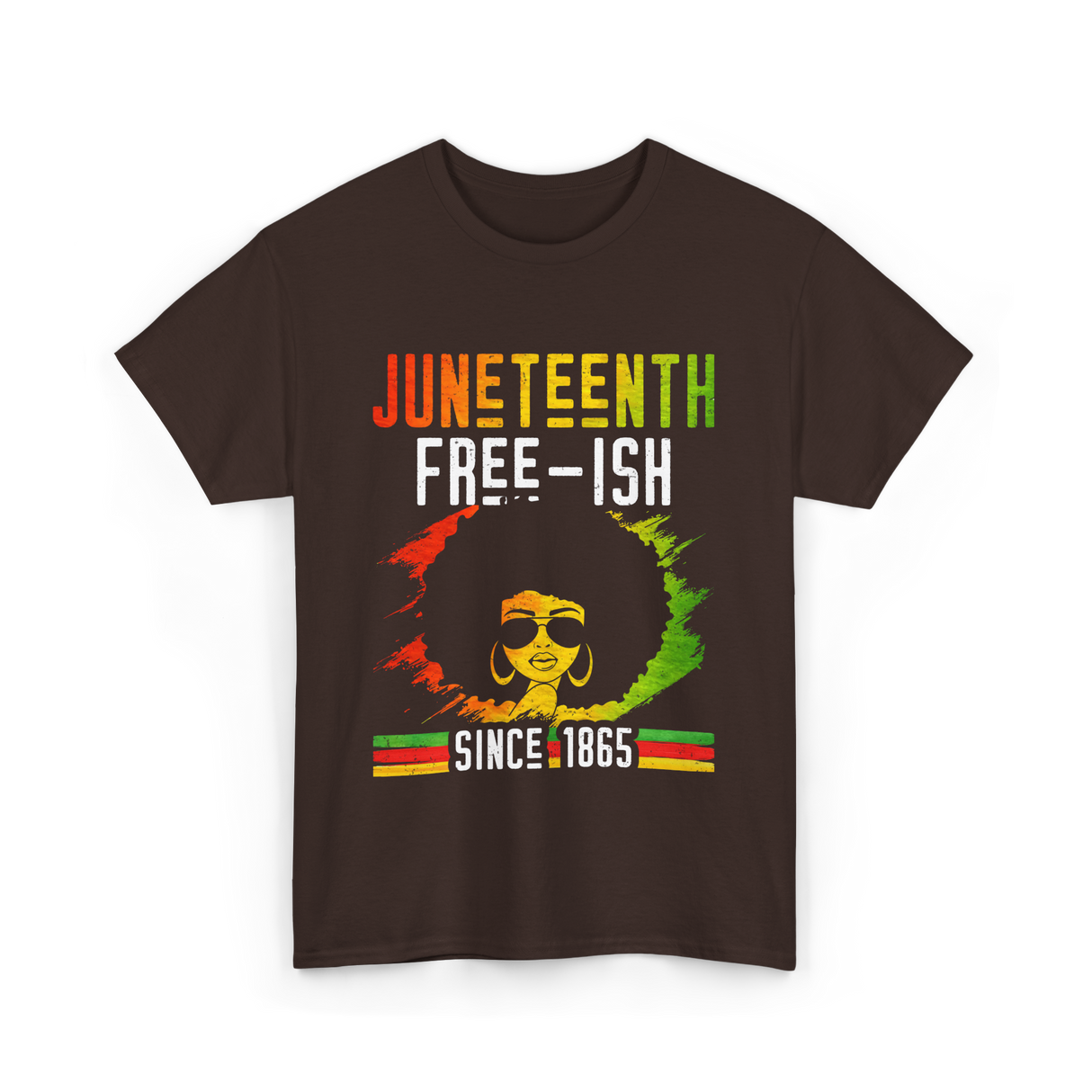 Juneteenth Free-Ish Black History T-Shirt - Dark Chocolate