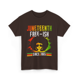 Juneteenth Free-Ish Black History T-Shirt - Dark Chocolate