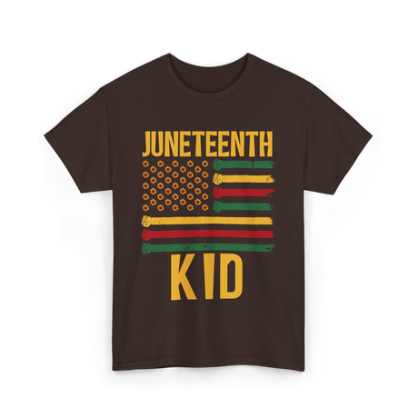 Juneteenth Kid Celebration Heritage T-Shirt - Dark Chocolate