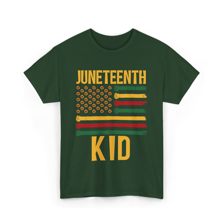 Juneteenth Kid Celebration Heritage T-Shirt - Forest Green