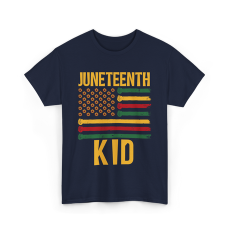 Juneteenth Kid Celebration Heritage T-Shirt - Navy