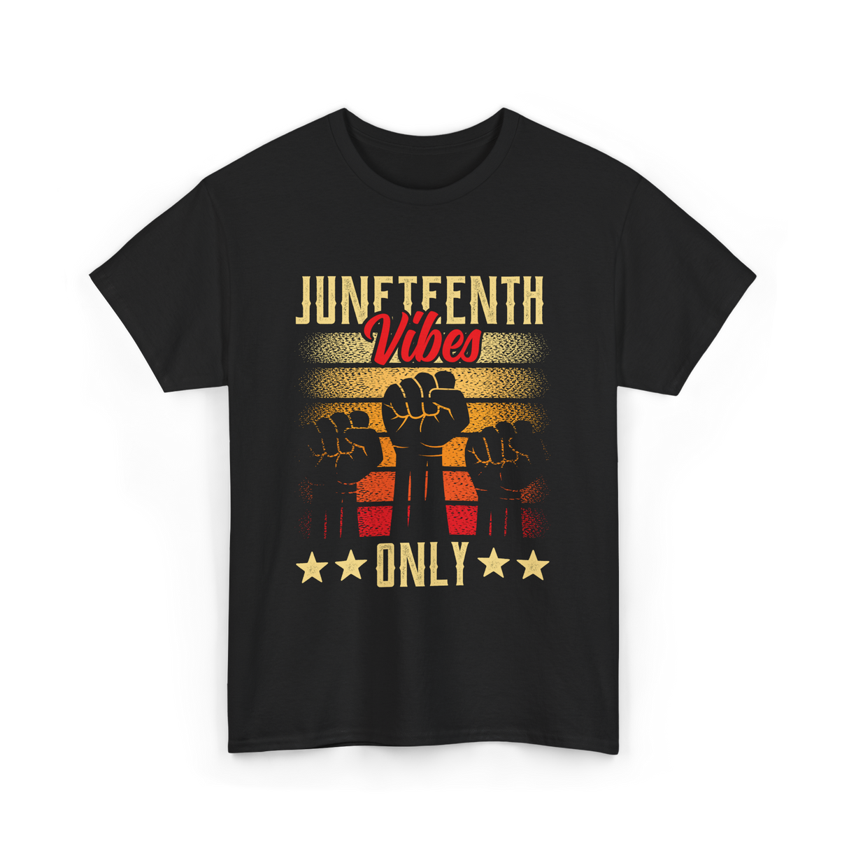 Juneteenth Vibes Only Celebration T-Shirt - Black