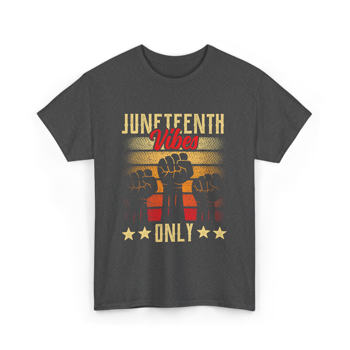 Juneteenth Vibes Only Celebration T-Shirt - Dark Heather