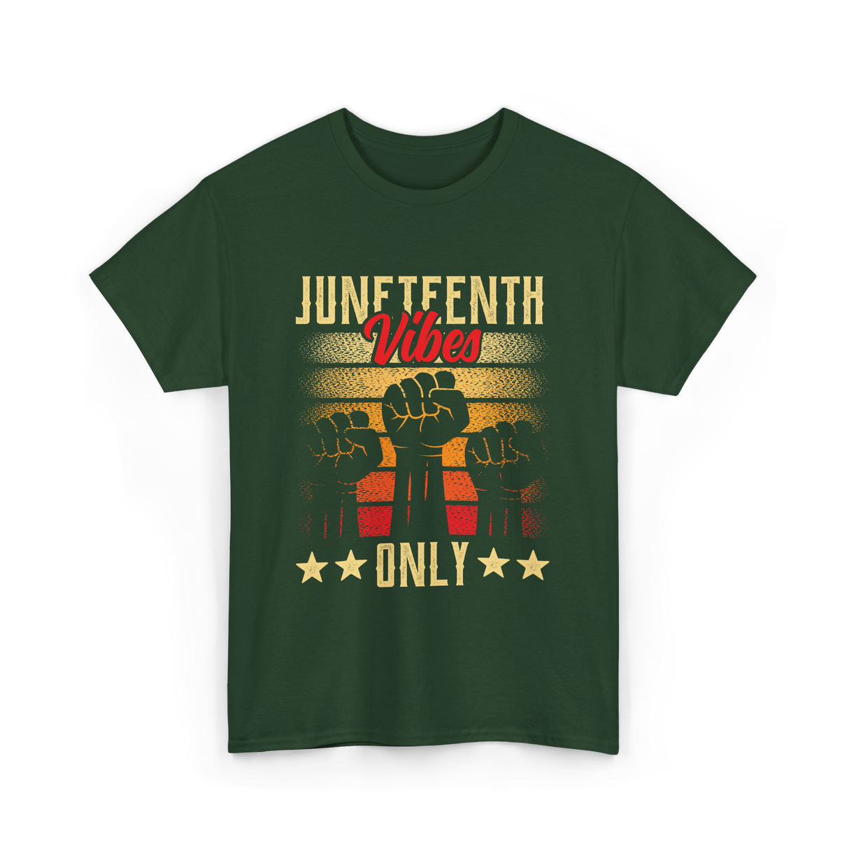 Juneteenth Vibes Only Celebration T-Shirt - Forest Green