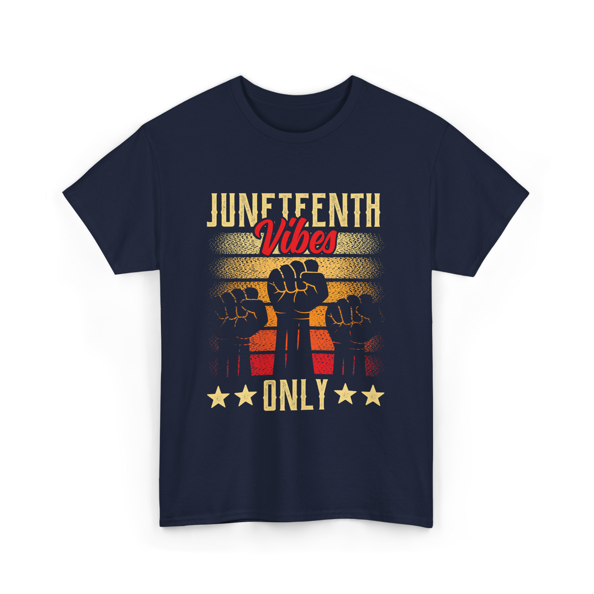 Juneteenth Vibes Only Celebration T-Shirt - Navy