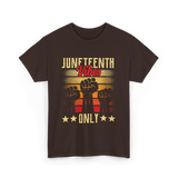 Juneteenth Vibes Only Celebration T-Shirt - Dark Chocolate