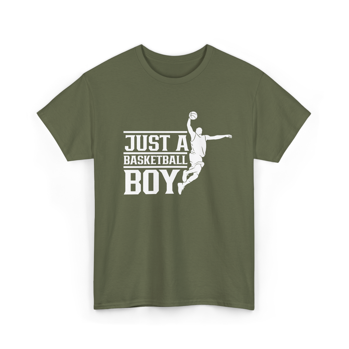 Just A Basketball Boy Player T-Shirt - Military Green