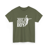 Just A Basketball Boy Player T-Shirt - Military Green