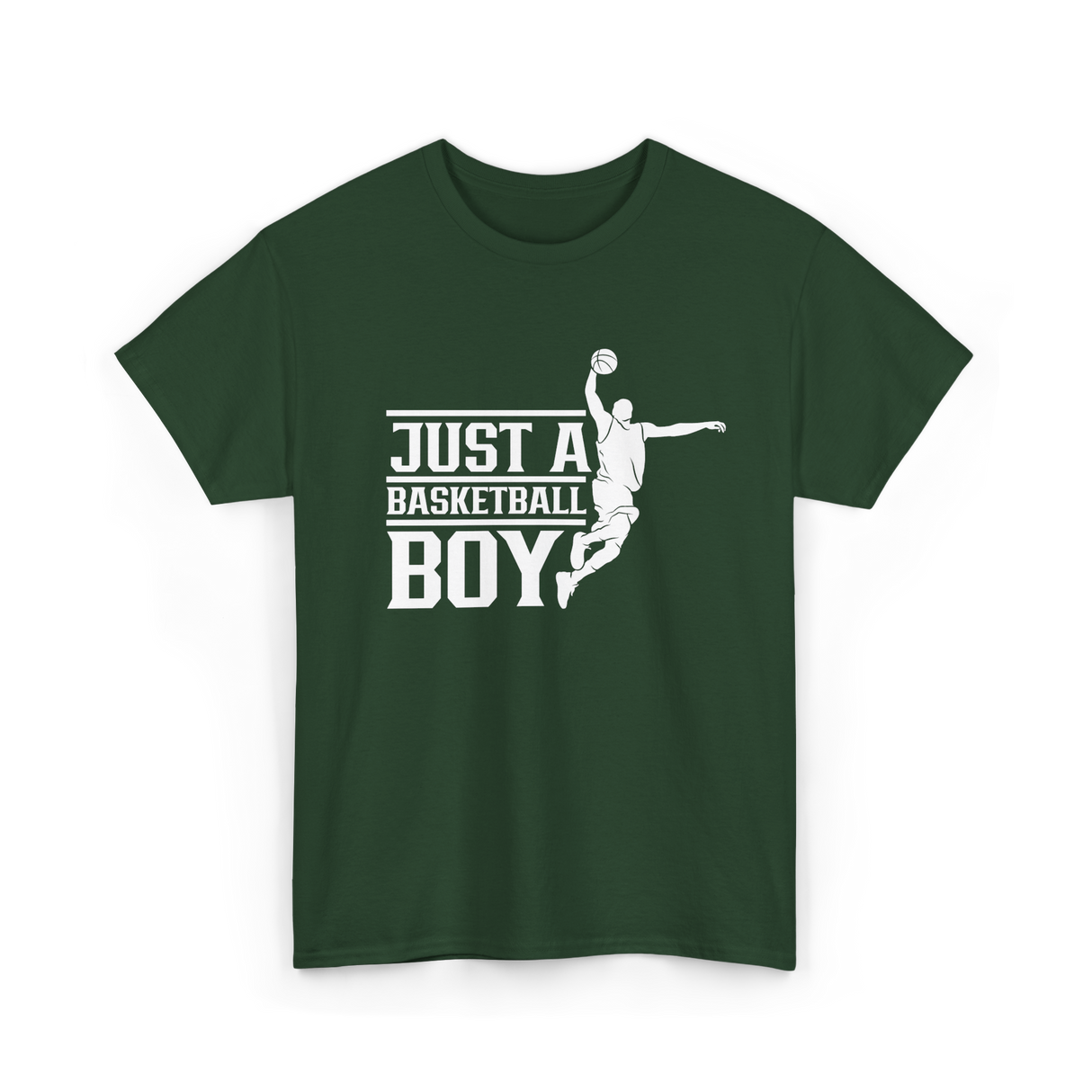 Just A Basketball Boy Player T-Shirt - Forest Green