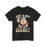 Just a Boy Baseball Boys T-Shirt - Black