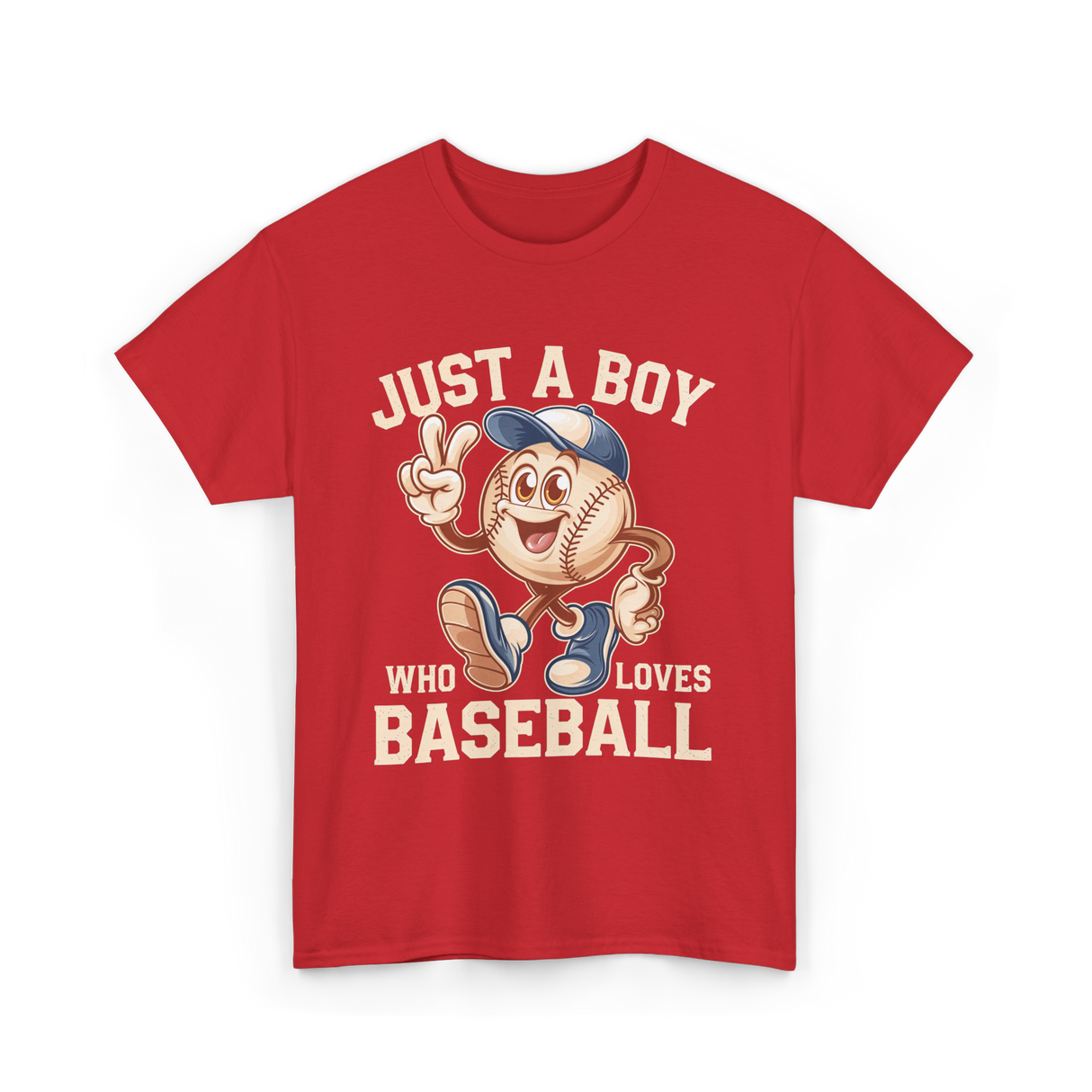 Just a Boy Baseball Boys T-Shirt - Red