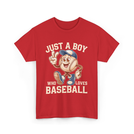 Just a Boy Baseball Boys T-Shirt - Red