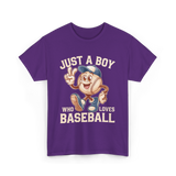 Just a Boy Baseball Boys T-Shirt - Purple