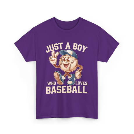 Just a Boy Baseball Boys T-Shirt - Purple