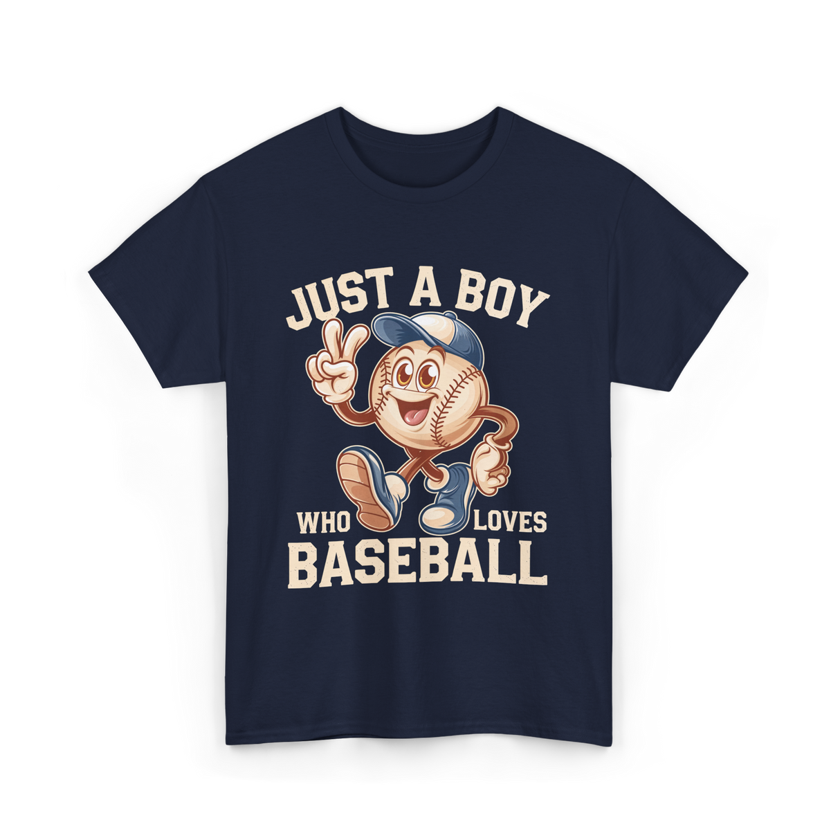 Just a Boy Baseball Boys T-Shirt - Navy